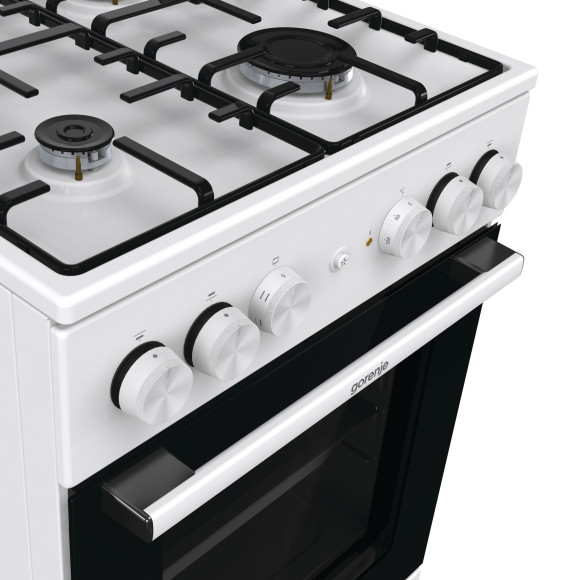 Плита Комбинированная Gorenje GK5A21WH белый/черный (стеклянная крышка) реш.сталь