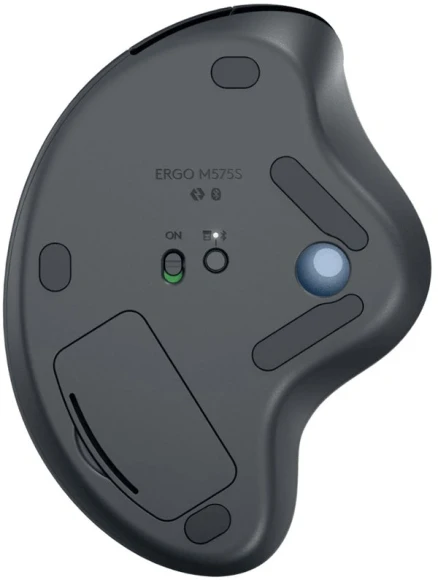 Трекбол Logitech M575S черный оптическая 2000dpi беспров. BT/Radio USB 4but (910-007035)
