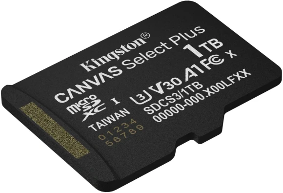 Флеш карта microSDXC 1TB Kingston SDCS3/1TB Canvas Select Plus V30 A1 + adapter