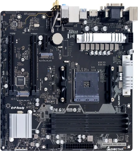 Материнская плата Biostar B550MT Soc-AM4 AMD B550 2xDDR4 mATX AC`97 8ch(7.1) GbLAN RAID+HDMI+DP