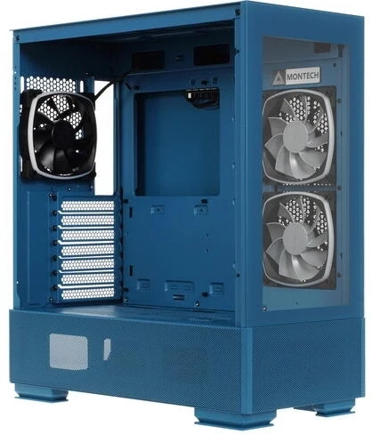 Корпус Montech Sky Two Morocco голубой без БП ATX 3x140mm 2xUSB3.0 audio bott PSU