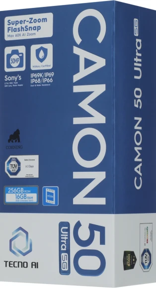 Смартфон Tecno Camon 50 Ultra 5G 256Gb 8Gb титан моноблок 3G 4G 2Sim 6.78" 1208x2644 Android 16 50Mpix 802.11 a/b/g/n/ac/ax NFC GPS GSM900/1800 GSM1900 Protect FM Смартфон Tecno Camon 50 Ultra 5G 256Gb 8Gb титан моноблок 3G 4G 2Sim 6.78" 1208x2644 Android 16 50Mpix 802.11 a/b/g/n/ac/ax NFC GPS GSM900/1800 GSM1900 Protect FM