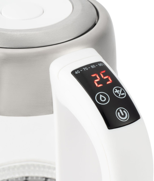 Чайник электрический Hyundai HYK-S5807 1.7л. 2200Вт белый/серебристый корпус: стекло/металл Чайник электрический Hyundai HYK-S5807 1.7л. 2200Вт белый/серебристый корпус: стекло/металл