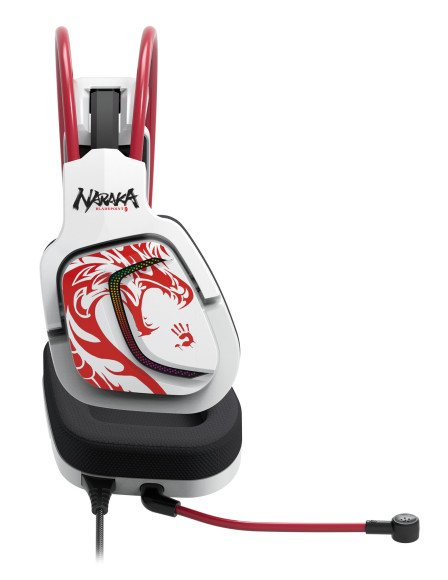 Наушники с микрофоном A4Tech Bloody G575 Naraka белый/красный 2м мониторные USB оголовье (G575 NARAKA) Наушники с микрофоном A4Tech Bloody G575 Naraka белый/красный 2м мониторные USB оголовье (G575 NARAKA)