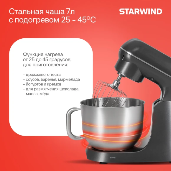 Миксер планетарный Starwind SPM4171 1200Вт серебристый Миксер планетарный Starwind SPM4171 1200Вт серебристый
