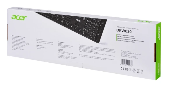 Клавиатура Acer OKW020 черный USB slim Multimedia (ZL.KBDEE.001)