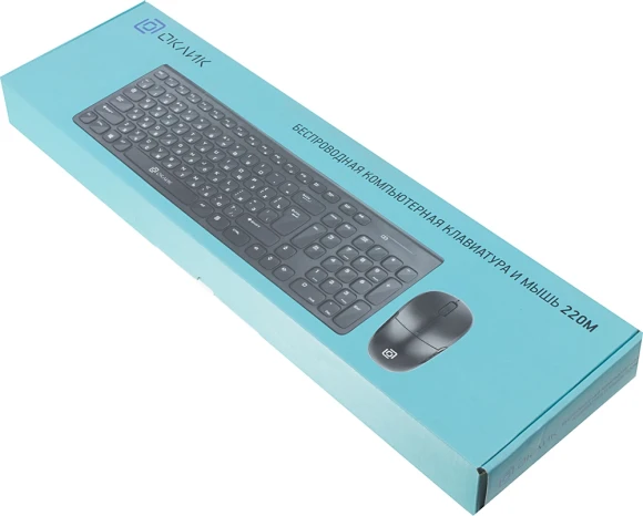 Клавиатура + мышь Оклик 220M клав:черный мышь:черный USB беспроводная slim Multimedia (1062000) Клавиатура + мышь Оклик 220M клав:черный мышь:черный USB беспроводная slim Multimedia (1062000)