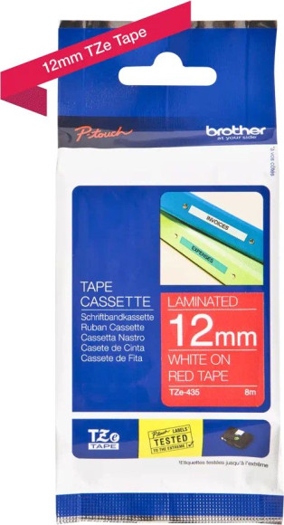 Картридж ленточный Brother TZE435 белый на красном 12x8 для Brother P-Touch Картридж ленточный Brother TZE435 белый на красном 12x8 для Brother P-Touch