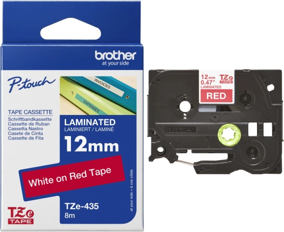 Картридж ленточный Brother TZE435 белый на красном 12x8 для Brother P-Touch Картридж ленточный Brother TZE435 белый на красном 12x8 для Brother P-Touch