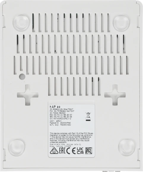 Роутер беспроводной MikroTik hAP ac (RB962UIGS-5HACT2HNT) AC1750 10/100/1000BASE-TX/SFP белый Роутер беспроводной MikroTik hAP ac (RB962UIGS-5HACT2HNT) AC1750 10/100/1000BASE-TX/SFP белый