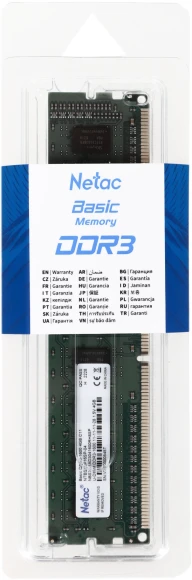 Память DDR3 4GB 1600MHz Netac NTBSD3P16SP-04 Basic RTL PC3-12800 CL11 DIMM 240-pin 1.5В dual rank Ret Память DDR3 4GB 1600MHz Netac NTBSD3P16SP-04 Basic RTL PC3-12800 CL11 DIMM 240-pin 1.5В dual rank Ret
