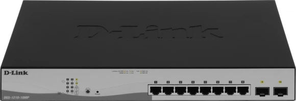 Коммутатор D-Link DGS-1210-10MP/FL (L2) 8x1Гбит/с 2SFP 8PoE+ 130W управляемый Коммутатор D-Link DGS-1210-10MP/FL (L2) 8x1Гбит/с 2SFP 8PoE+ 130W управляемый