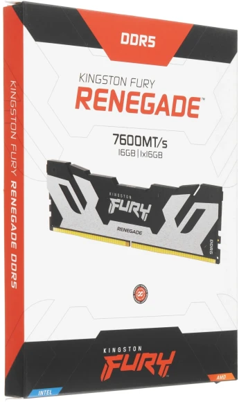 Память DDR5 16GB 7600MHz Kingston KF576C38RS-16 Fury Beast RTL Gaming PC5-60800 CL38 DIMM 288-pin 1.45В single rank с радиатором Ret