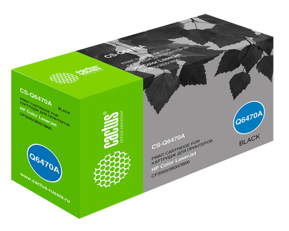 Картридж лазерный Cactus CS-Q6470A Q6470A черный (6000стр.) для HP CLJ CP3505/3600/3800 Картридж лазерный Cactus CS-Q6470A Q6470A черный (6000стр.) для HP CLJ CP3505/3600/3800