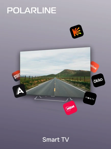 Телевизор QLED PolarLine 50" 50PQ71STC-SM черный/серебристый 4K Ultra HD 60Hz DVB-T DVB-T2 DVB-C DVB-S2 USB WiFi Smart TV (RUS)