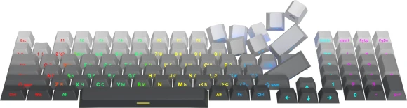 Клавиатура A4Tech MS98 PLUS механическая черный/серый USB for gamer LED кабель 1.8м