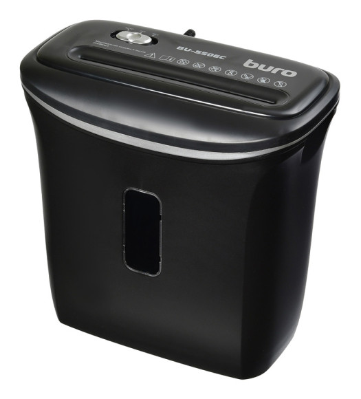 Шредер Buro Home BU-S506C черный (секр.P-4) фрагменты 5лист. 12лтр. пл.карты Шредер Buro Home BU-S506C черный (секр.P-4) фрагменты 5лист. 12лтр. пл.карты