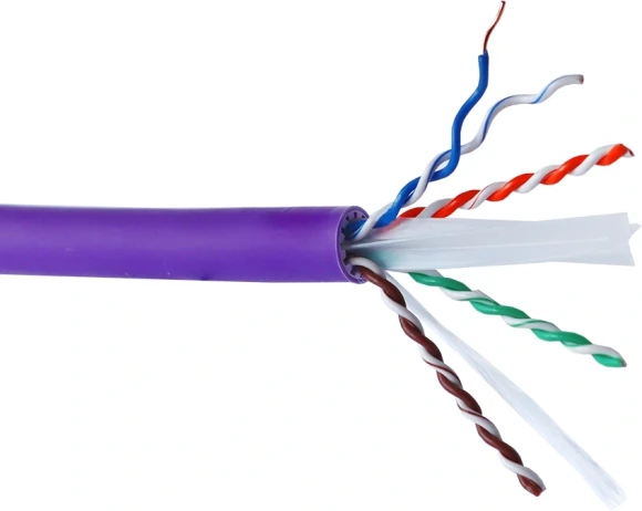 Кабель информационный Lanmaster LAN-6AUTP-HFLT-VI кат.6A UTP 4 пары 23AWG LSZH внутренний 305м фиолетовый Кабель информационный Lanmaster LAN-6AUTP-HFLT-VI кат.6A UTP 4 пары 23AWG LSZH внутренний 305м фиолетовый