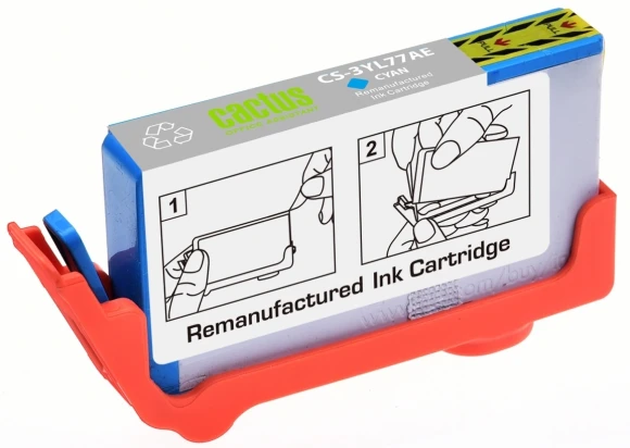 Картридж струйный Cactus CS-3YL77AE 912 голубой (5мл) для HP OfficeJet 8010/8012/8013/8014/8015/8020/8025 с чипом