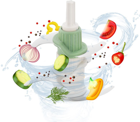 Измельчитель электрический Kitfort КТ-1378 0.6л. 600Вт белый/зеленый Измельчитель электрический Kitfort КТ-1378 0.6л. 600Вт белый/зеленый