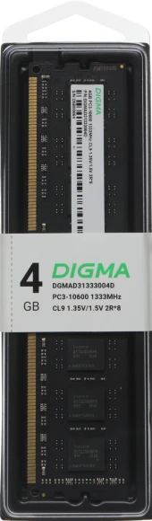 Память DDR3 4GB 1333MHz Digma DGMAD31333004D RTL PC3-10600 CL9 DIMM 240-pin 1.35В dual rank Ret