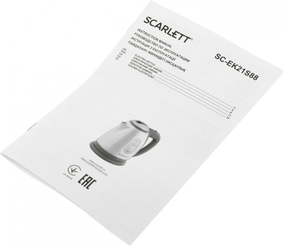 Чайник электрический Scarlett SC-EK21S88 1.8л. 2200Вт черный/серебристый корпус: металл