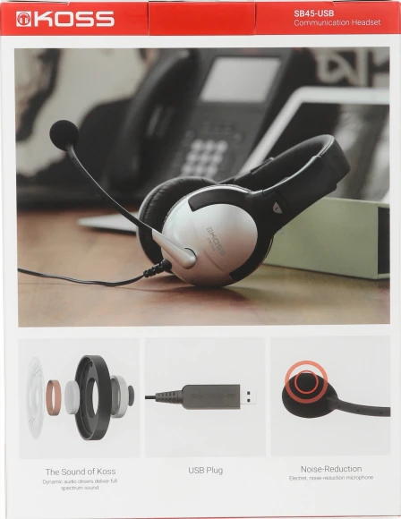 Наушники с микрофоном Koss SB45-USB черный/серебристый 2.4м мониторные оголовье (15116464) Наушники с микрофоном Koss SB45-USB черный/серебристый 2.4м мониторные оголовье (15116464)