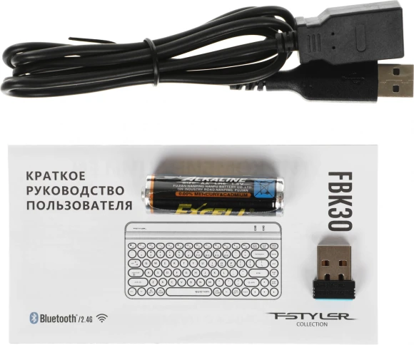 Клавиатура A4Tech Fstyler FBK30 розовый USB беспроводная BT/Radio slim Multimedia (FBK30 RASPBERRY)