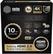 Кабель аудио-видео Cactus CS-HDMI-AOC-2-50 HDMI (m)/HDMI (m) 50м. позолоч.конт. черный Кабель аудио-видео Cactus CS-HDMI-AOC-2-50 HDMI (m)/HDMI (m) 50м. позолоч.конт. черный