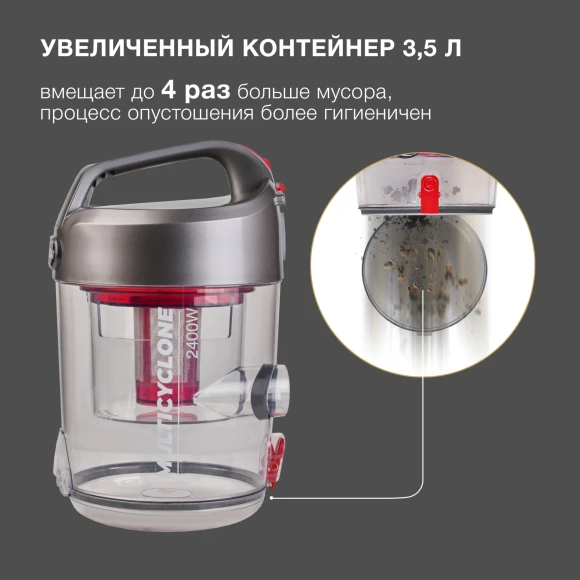 Пылесос Hyundai HYV-C4500 2400Вт темно-серый/серый