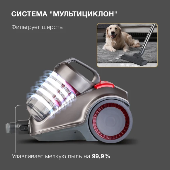 Пылесос Hyundai HYV-C4500 2400Вт темно-серый/серый