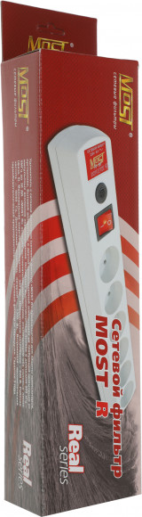 Сетевой фильтр Most R 5м (6 розеток) черный (коробка)