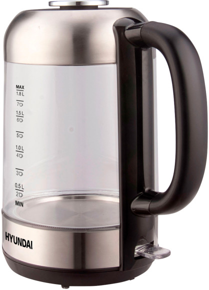 Чайник электрический Hyundai HYK-G4034 1.8л. 2200Вт черный/прозрачный корпус: стекло/пластик
