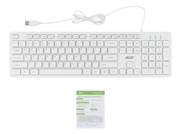 Клавиатура Acer OKW123 белый USB Multimedia (ZL.KBDEE.00D) Клавиатура Acer OKW123 белый USB Multimedia (ZL.KBDEE.00D)