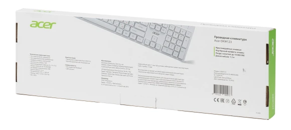 Клавиатура Acer OKW123 белый USB Multimedia (ZL.KBDEE.00D) Клавиатура Acer OKW123 белый USB Multimedia (ZL.KBDEE.00D)