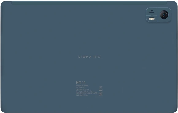Планшет Digma Pro HIT 14 T606 (1.6) 8C RAM4Gb ROM128Gb 10.4" IPS 2000x1200 4G Android 13 синий 13Mpix 5Mpix BT WiFi microSD 128Gb 7000mAh 500hrs