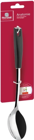 Ложка для первых/вторых блюд Rondell Anatomie RD-645 черный упак.:картонная подложка Ложка для первых/вторых блюд Rondell Anatomie RD-645 черный упак.:картонная подложка