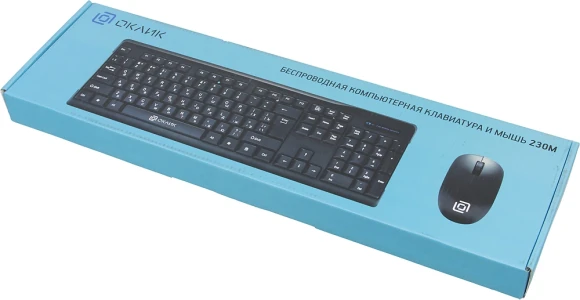 Клавиатура + мышь Оклик 230M клав:черный мышь:черный USB беспроводная (412900) Клавиатура + мышь Оклик 230M клав:черный мышь:черный USB беспроводная (412900)