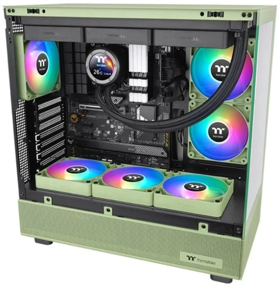 Вентилятор для корпуса Thermaltake CT140 Sync Matcha ARGB 140х140x25 зеленый 4-pin 30.5дБ (упак.:2шт) (CL-F203-PL14MG-A) Ret Вентилятор для корпуса Thermaltake CT140 Sync Matcha ARGB 140х140x25 зеленый 4-pin 30.5дБ (упак.:2шт) (CL-F203-PL14MG-A) Ret