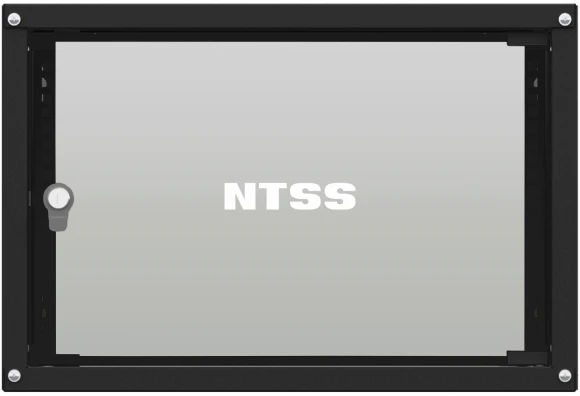 Шкаф коммутационный NTSS Lime (NTSS-WL6U5545GS-BL) настенный 6U 550x450мм пер.дв.стекл несъемн.бок.пан. 30кг черный 370мм 9.6кг 110град. 370мм IP20 сталь