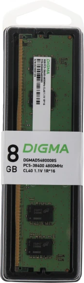 Память DDR5 8Gb 4800MHz Digma DGMAD5480008S RTL PC5-38400 CL40 DIMM 288-pin 1.1В single rank Ret Память DDR5 8Gb 4800MHz Digma DGMAD5480008S RTL PC5-38400 CL40 DIMM 288-pin 1.1В single rank Ret