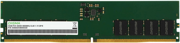 Память DDR5 32GB 4800MHz Digma DGMAD54800032D RTL PC5-38400 CL40 DIMM 288-pin 1.1В dual rank Ret Память DDR5 32GB 4800MHz Digma DGMAD54800032D RTL PC5-38400 CL40 DIMM 288-pin 1.1В dual rank Ret