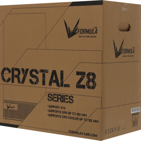 Корпус Formula Crystal Z8 COSMIC белый без БП ATX 3x120mm 5x140mm 1xUSB2.0 1xUSB3.0 1xUSB3.1 audio bott PSU