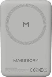 Мобильный аккумулятор Magssory PBN013m 10000mAh QC/PD 15W 3A USB-C беспров.зар. серый
