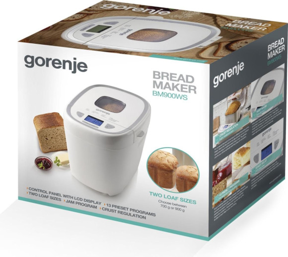 Хлебопечь Gorenje BM900WS 550Вт белый Хлебопечь Gorenje BM900WS 550Вт белый