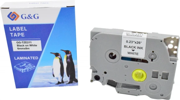 Картридж ленточный G&G GG-TZES251 черный на белом 24x8 для Brother 1010/1280/1280VP/2700VP