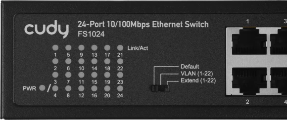 Коммутатор Cudy FS1024 (L2) 24x100Мбит/с неуправляемый Коммутатор Cudy FS1024 (L2) 24x100Мбит/с неуправляемый