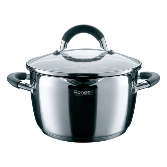 Кастрюля Rondell Flamme RDS-024 3.2л. d=20см (с крышкой) стальной Кастрюля Rondell Flamme RDS-024 3.2л. d=20см (с крышкой) стальной