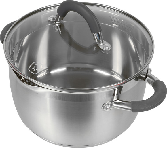 Кастрюля Rondell Flamme RDS-024 3.2л. d=20см (с крышкой) стальной Кастрюля Rondell Flamme RDS-024 3.2л. d=20см (с крышкой) стальной