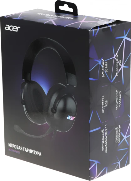 Наушники с микрофоном Acer AHW122 черный 2.1м мониторные USB оголовье (ZL.HDSCC.01U)